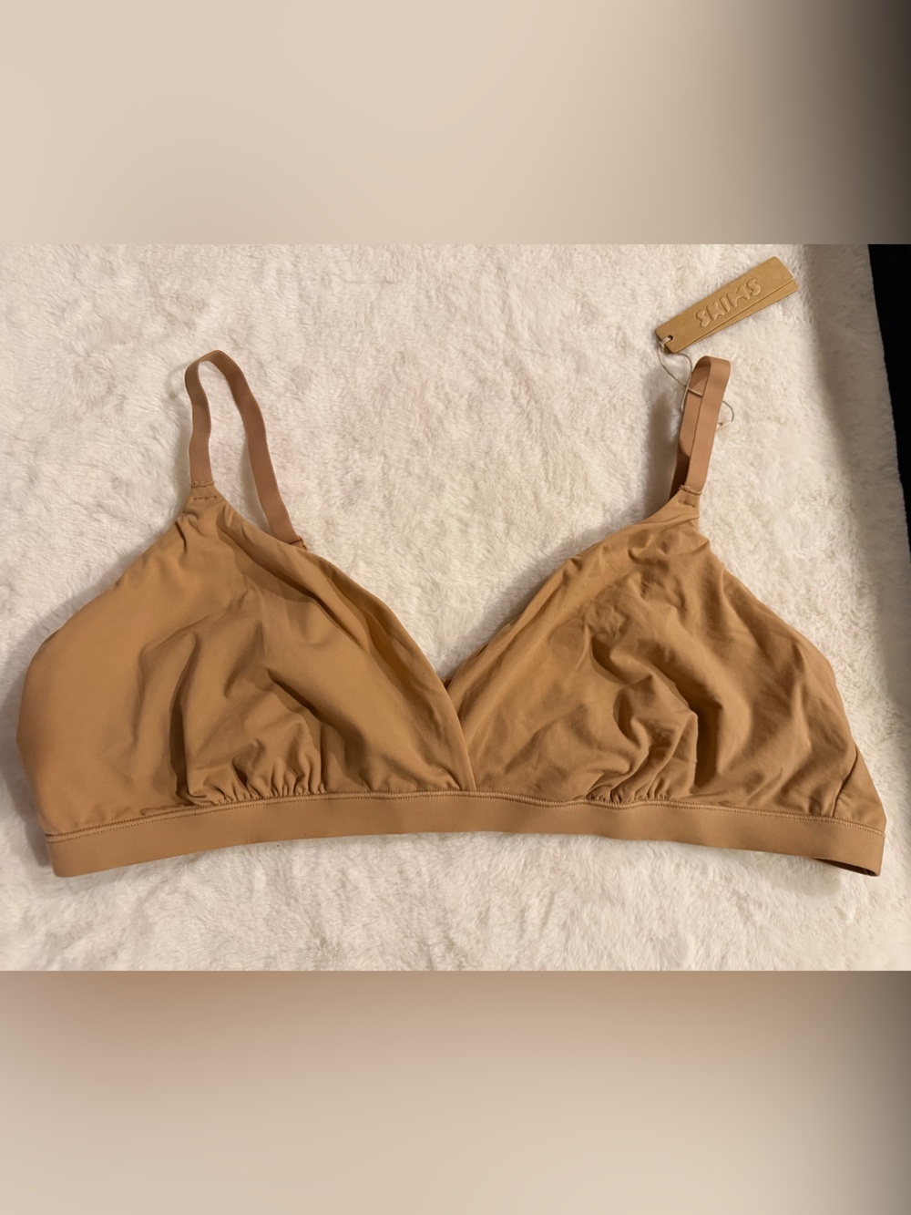 NWT SKIMS Soft Seamless Triangle Bralette in Ochre Tan Size 3XL 44C